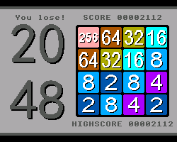 2048 - Simple puzzle game for the Sega Master System done in 4 days for a competition.